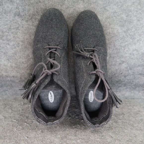Dr Scholls Shoes Womens 8 Booties Wedge Kennedy Lace Up Comfort Chukka Charcoal - Picture 8 of 16
